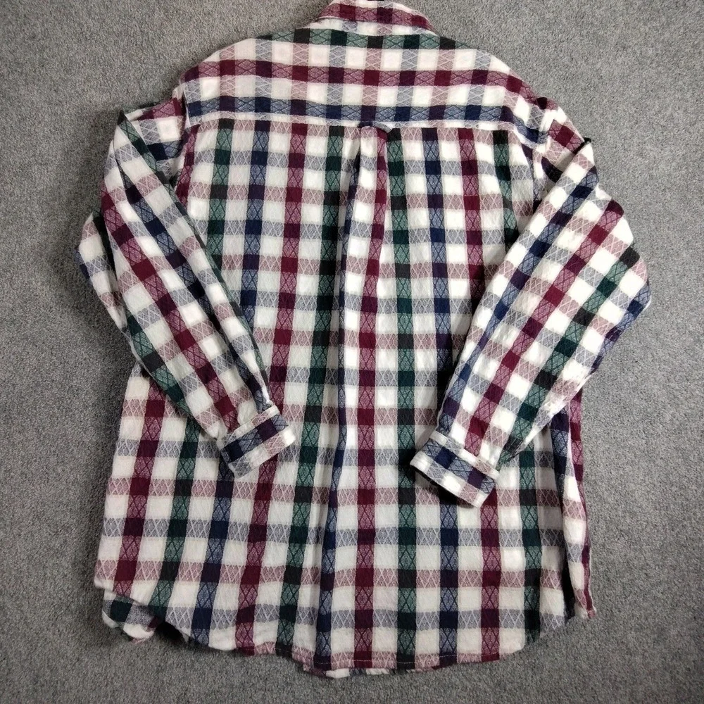 Lemon Grass Men's Button-Up Shirt XL Plaid Long Sleeve Cotton Blend Casual